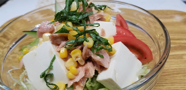 豆腐とツナの青じそサラダ